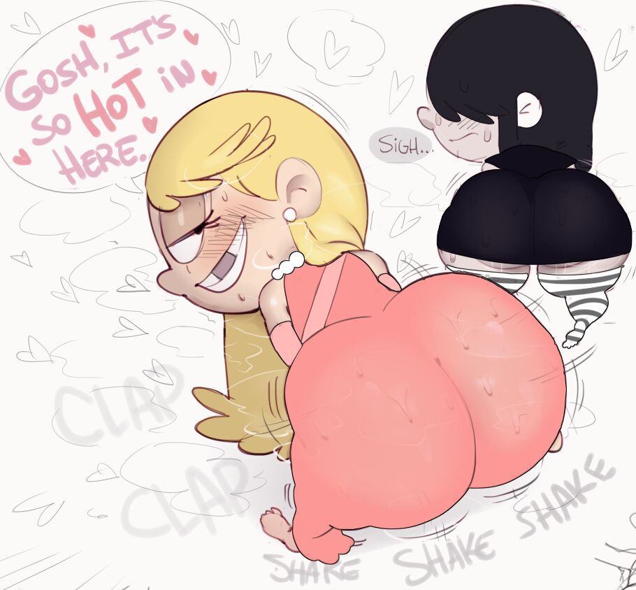 2girls blonde_female blonde_hair clap clapping_ass clapping_butt clapping_buttocks doplino goth_girl gothic_lolita lola_loud lucy_loud the_loud_house twerking twerking_position