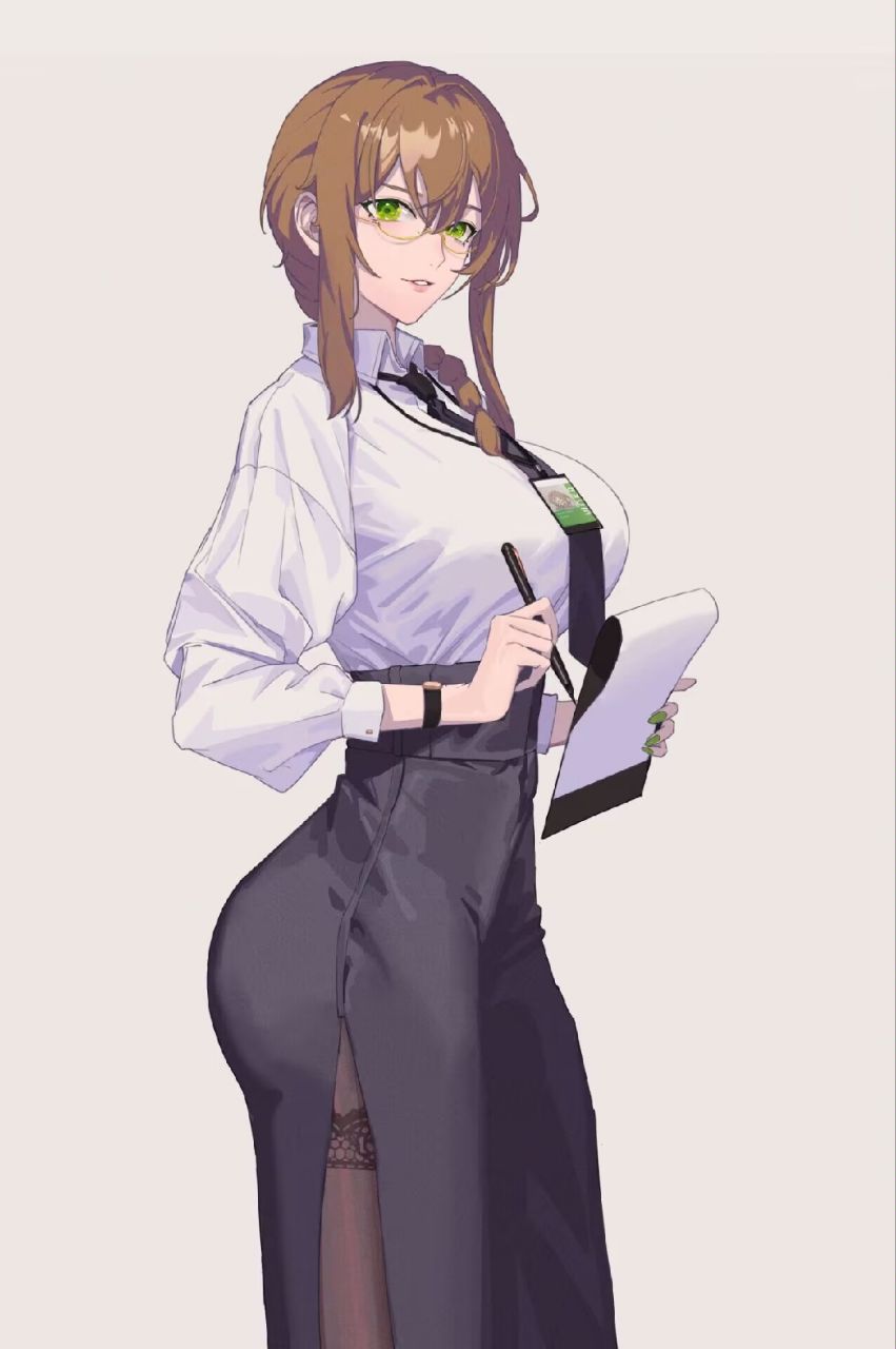 arlene libitina, big breasts, bilibili, breasts, brown hair, doki doki literature club, female, green-eyed female, monika (doki doki literature club), original character, virtual youtuber, vtuber
