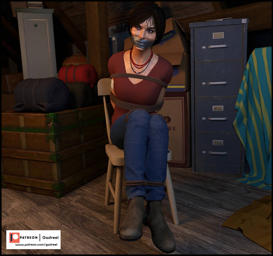 3d 3d_(artwork) bondage bondage bound chloe_frazer female female_focus female_only gag human naughty_dog uncharted uncharted_4