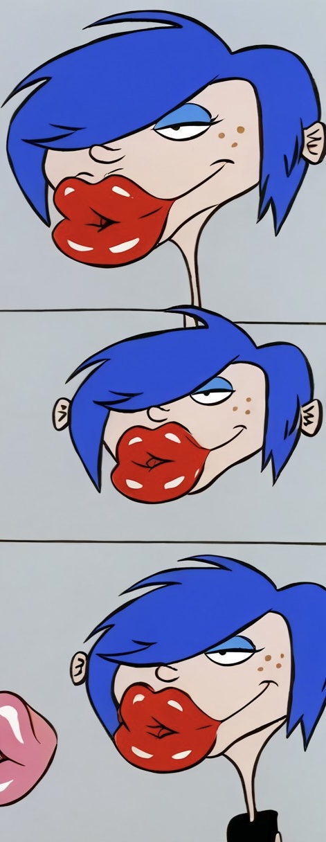 ai_generated big_lips bimbo_lip bimbo_lips blowjob blue_eyeshadow blue_hair dick_sucking_lips ed_edd_n_eddy fellatio freckles kanker_sisters lipstick lipstick_mark lipstick_on_penis lipstick_ring marie_kanker penis_in_mouth red_lips red_lipstick red_lipstick_mark red_lipstick_mark_on_penis short_hair sucking sucking_penis