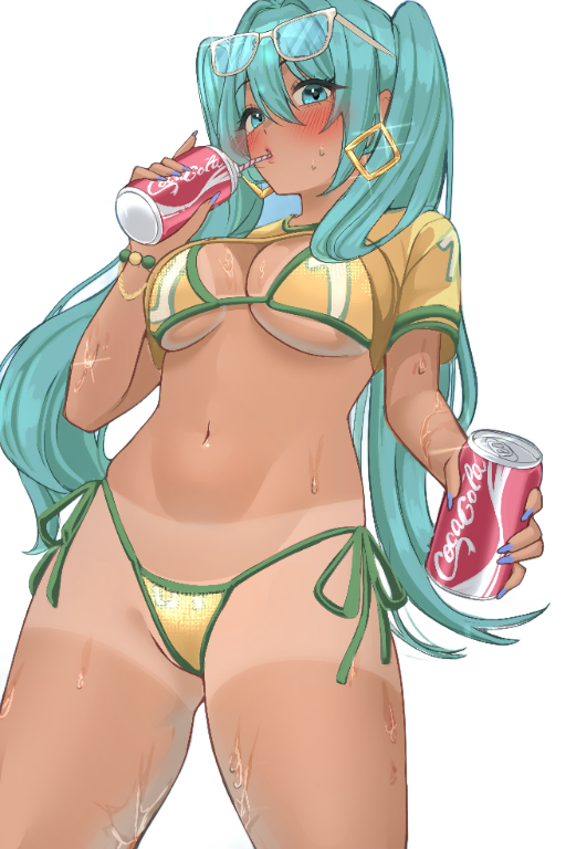 bikini brazil brazilian brazilian_female brazilian_miku hatsune_miku holding tagme transparent_background vocaloid