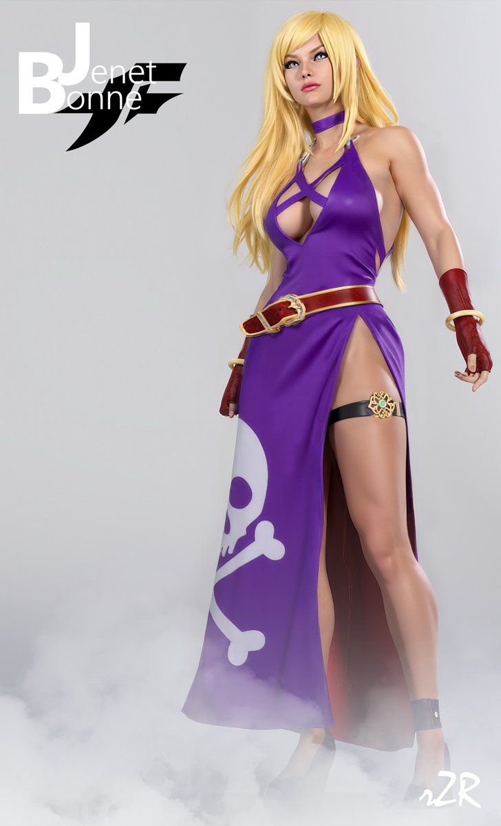 1girls belt big_breasts big_breasts blonde_hair blue_eyes bonne_jenet boob_window cleavage cloud dress female gloves heels high_heels king_of_fighters legs legwear light-skinned_female light_skin long_hair pirate purple_clothing purple_dress skirt voluptuous voluptuous_female wide_hips