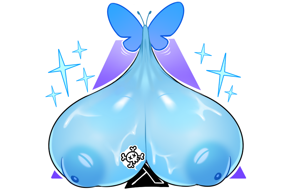 2024 2d 2d_(artwork) antennae_(anatomy) areola arthropod big_breasts blue_antennae blue_areola blue_body blue_nipples blue_wings bluesky_(social_media) bluesky_butterfly bodily_fluids breasts crush duo female flying freshlysqueezed huge_breasts humor hyper hyper_breasts insect_wings insects lepidopteran_wings motion_lines nipples pictographics puffy_areola puffy_nipples sagging_breasts skull_and_crossbones skull_symbol sparkles sweat sweatdrop sweaty_breasts twitter wings