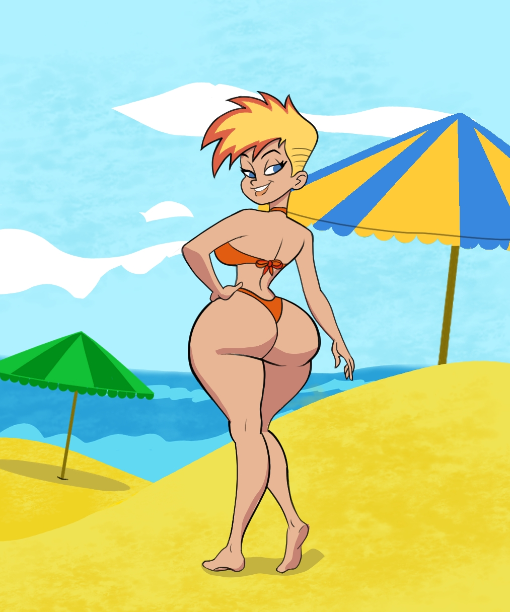 artist_request beach big_ass big_breasts bikini blonde_hair blue_eyes cartoon_network genderswap_(mtf) jenny_test johnny_test johnny_test_(series) kids_wb large_ass large_breasts public rule_63 teletoon thick_thighs warner_bros warner_brothers wide_hips wildbrain