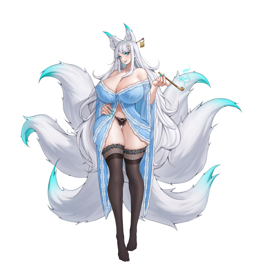 absurd_res absurdres black_hair cyan_eyes dumptruck_ass duo fox fox_ears fox_girl fox_tail goddess hair_ornament hourglass_figure japanese kinksune kitsune miya_kitashima nine_tailed_fox original original_character red_eyes shrine shrine_maiden sisters two_tone_hair voluptuous white_hair