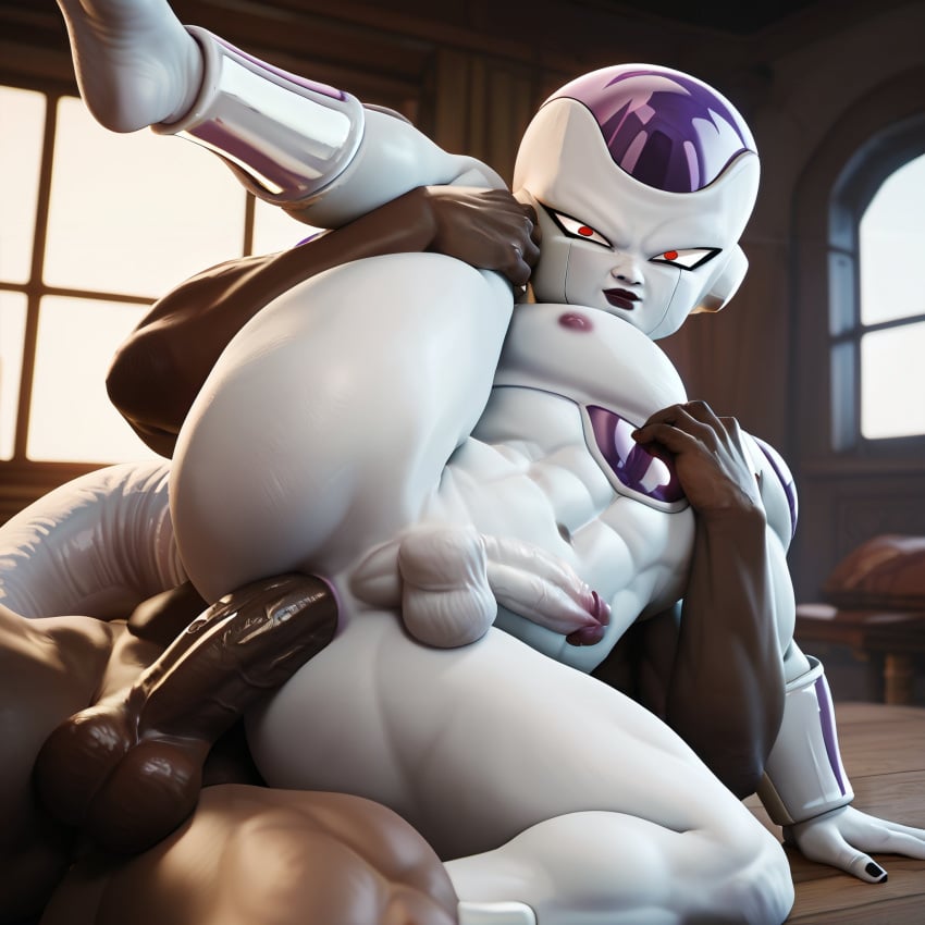 2boys ai_generated anal anal_sex dark-skinned_male dark_skin dragon_ball dragon_ball_super dragon_ball_z frieza frieza_race fuckboy gay holding_leg holding_legs interracial interspecies leg_up legs_up penis penis_in_ass returnthis tagme yaoi