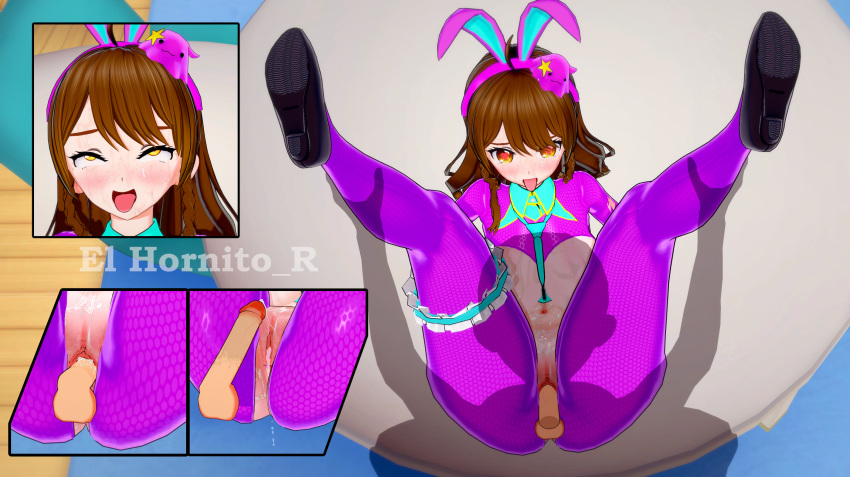 1boy 1girls 3d 3d_model after_sex after_vaginal ahe_gao ass big_ass big_breasts big_butt blush breasts brown_eyes brown_hair bunny_costume bunny_ears bunnygirl bunnysuit clitoris cum cum_in_pussy cum_inside cum_on_body cum_on_face dripping_cum el_hornito_r female freckles heart-shaped_pupils koikatsu large_breasts long_hair missionary_position nimu penetration penis pussy sex spacecat table testicles thick thick_ass thick_thighs tie tongue tongue_out vaginal_penetration vaginal_sex virtual_youtuber vtuber