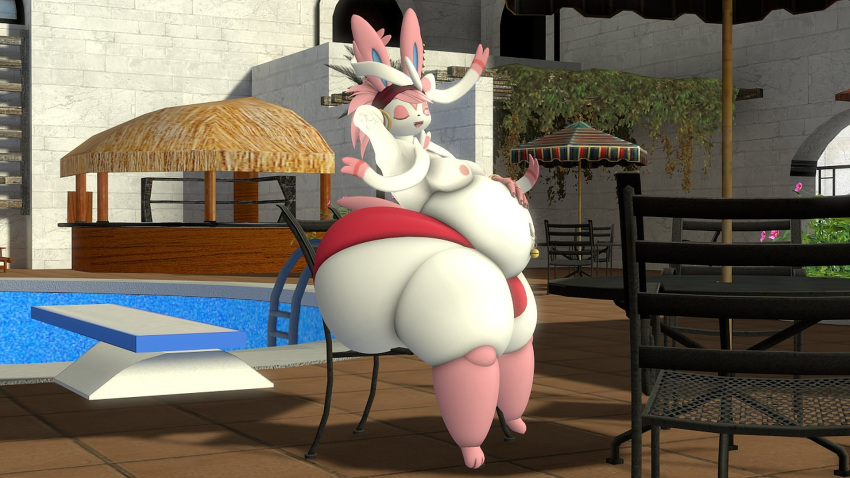 big_ass bubble_butt fat huge_ass hyper_fat kingofthekabuto obese pokemon pokemon_(species) sylveon thick_thighs wide_hips