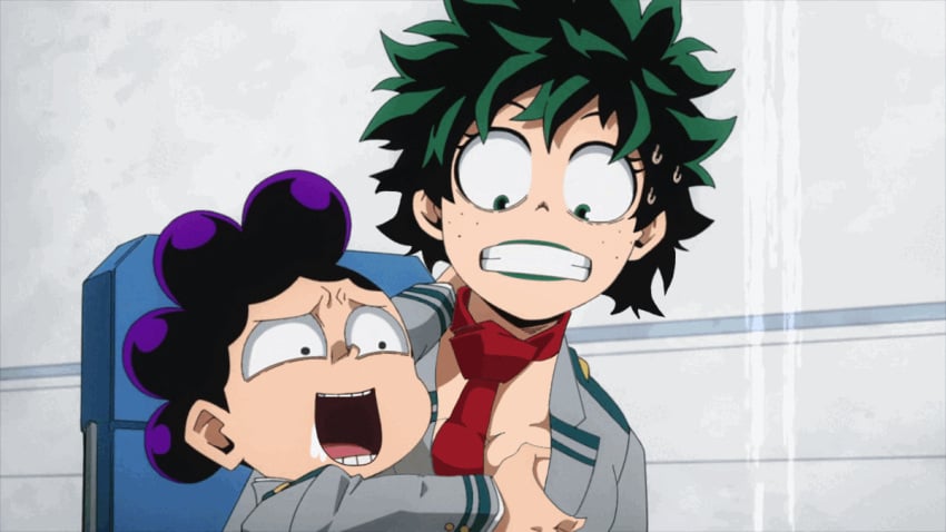 animated breast_grab breast_squeeze crossgender female female_deku gender_transformation green_lipstick izuku_midoriya mineta_minoru minoru_mineta my_hero_academia rule_63 zizum