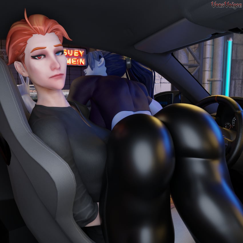 2girls 3d activision amelie_lacroix ass assassin athletic athletic_female big_ass big_breasts blizzard_entertainment blue-skinned_female blue_body blue_skin bottom_heavy breasts bust busty chest curvaceous curves curvy curvy_figure digital_media_(artwork) female female_focus fit fit_female he_wants_to_order hips hourglass_figure huge_ass human large_ass legs mature mature_female meme moira moira_o'deorain overwatch overwatch_2 purple-skinned_female purple_body purple_hair purple_skin slim_waist thick thick_hips thick_legs thick_thighs thighs top_heavy voluptuous vonsvaigen waist wide_hips widowmaker