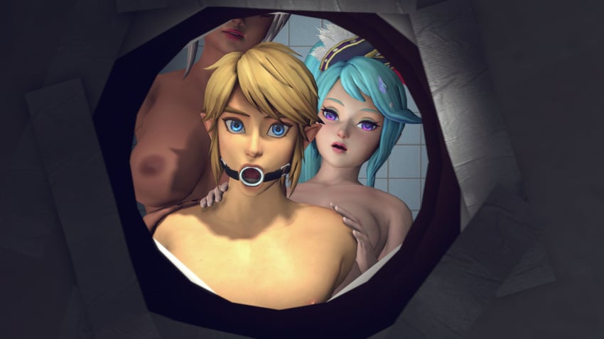 1boy 3d bdsm cia_(the_legend_of_zelda) dark_skin female female_supporting_yaoi femdom forced gag glory_hole hyrule_warriors lana_(the_legend_of_zelda) link link_(hyrule_warriors) male malesub ponkosfm source_filmmaker the_legend_of_zelda yaoi