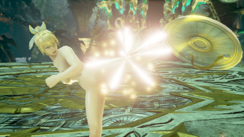 1girls alluring bare_legs big_breasts blonde_hair cassandra_alexandra completely_nude_female h-heroine high_kick kick kicking mod nipples nude project_soul pussy shield silf soul_calibur soul_calibur_ii soul_calibur_iii soul_calibur_vi weapon