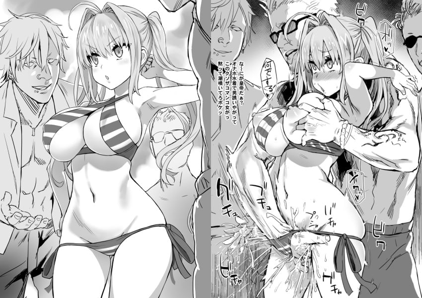 >:o 1girls 2koma 3boys :o ahe_gao ahoge archway_of_venus armpits asanagi ass bad_end big_ass big_breasts bikini bikini_bottom bikini_top blush breasts bullying chestnut_mouth cleavage clothing cowboy_shot criss-cross_halter curvaceous drool drool_string drooling enty_reward erect_nipples erect_nipples_under_clothes fate/grand_order fate_(series) female female_focus finger_fuck fingering forced fucked_silly full_cleavage gangbang gluteal_fold greyscale groping group hair_intakes halter_top halterneck hand_in_swimsuit hand_on_hip helpless high_resolution imminent_rape instant_loss instant_loss_2koma japanese_text large_breasts lip_piercing lowleg lowleg_bikini male megane molestation monochrome multiple_boys navel nero_claudius_(fate) nero_claudius_(swimsuit_caster) nipples nose_piercing one_arm_up open_mouth orgasm orgasm_face paid_reward piercing public_humiliation pussy_juice rape sexual_harassment side-tie_bikini side-tie_bikini_bottom solo_focus squirting straight striped striped_bikini striped_swimsuit sunglasses swim_trunks swimsuit thick_thighs thighs tied_hair tongue_piercing translation_request twintails v-shaped_eyebrows wide_hips