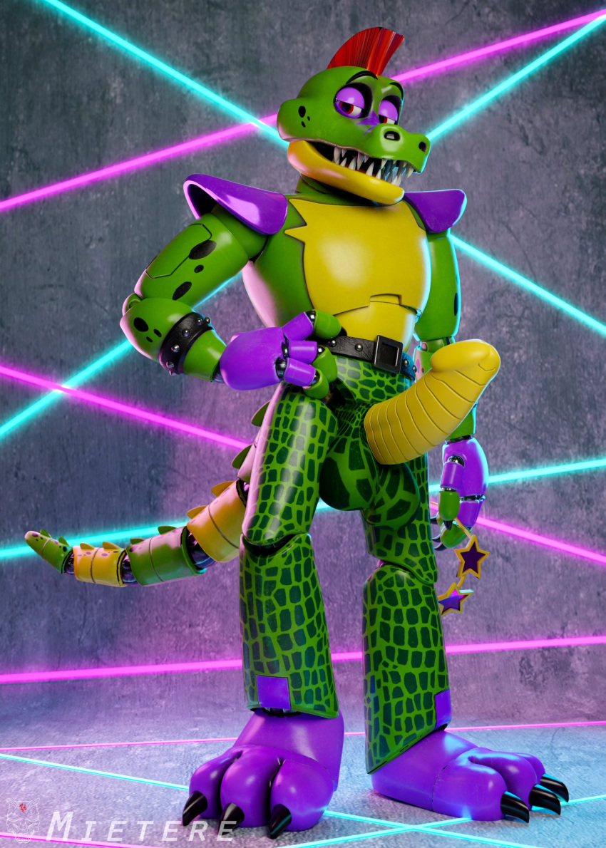 1boy 1male 2023 3d 3d_(artwork) alligator alligatorid animatronic anthro anthro_focus anthro_only anthro_solo balls bracelet bracelets claws crocodile crocodilian crocodylid detailed_background digital_media_(artwork) erect_penis erection facepaint fangs finger_claws five_nights_at_freddy's five_nights_at_freddy's:_security_breach glans glasses half-closed_eyes holding_glasses huge_balls huge_cock huge_cock huge_testicles humanoid_genitalia humanoid_penis looking_at_viewer machine male male_focus male_only mietere mohawk mohawk_(hairstyle) montgomery_gator_(fnaf) penis penis_focus penis_out posing_for_the_viewer presenting_balls presenting_penis reptile reptile_humanoid robot robotic_genitalia robotic_penis scottgames sharp_teeth shoulder_pads solo solo_anthro solo_focus solo_in_panel solo_male solo_male spiked_tail spikes spikes_(anatomy) star_glasses steel_wool_studios studded_bracelet sunglasses tail testicles toe_claws toes watermark