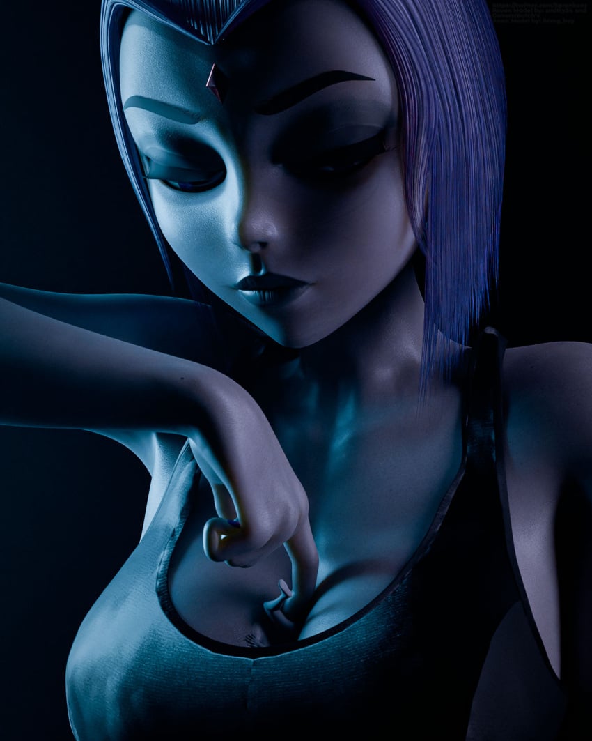 breasts dc dc_comics giantess raven_(dc) sprankeez teen_titans trapped_in_breasts