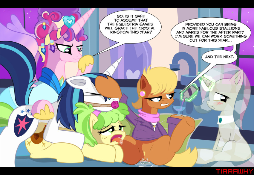 equine female friendship_is_magic horse my_little_pony pony princess_celestia_(mlp) pussy queen_chrysalis_(mlp) sex shining_armor_(mlp) smooth_skin tiarawhy vaginal_penetration yuri