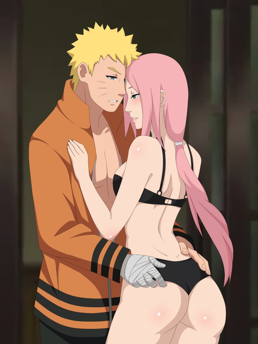 1boy 1girls alternate_hair_length alternate_hairstyle ass bandaged_arm bandages blue_eyes boruto:_naruto_next_generations bra cheating cheating_husband cheating_wife clothed_male couple duo female green_eyes highres human iharuluna_(artist) jacket lingerie long_hair male male/female naruto naruto_(series) netorare ntr official_alternate_hairstyle panties pants pink_hair ponytail post-timeskip sakura_haruno short_hair straight tied_hair uncensored underwear undressing uzumaki_naruto yellow_hair