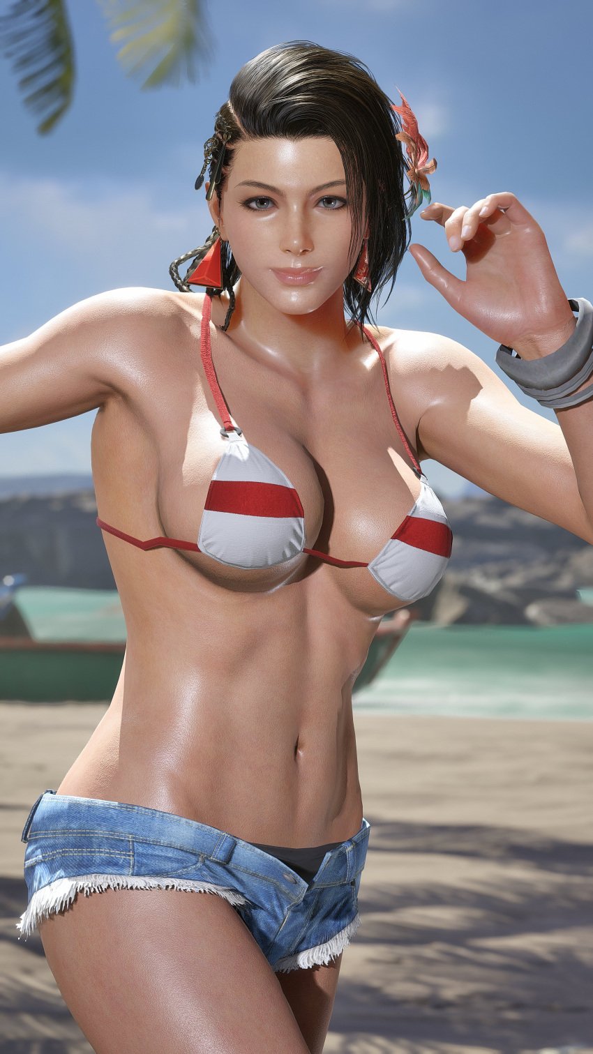 3d ass azucena_milagros_ortiz_castillo bandai_namco beach big_ass big_breasts breasts brown_eyes brown_hair curvy curvy_female curvy_figure dark-skinned_female dark_skin dolphin_shorts earrings erect_nipples hair_ornament huge_breasts latina medium_hair mod namco night_club peruvian peruvian_female pose seductive sex shaved_crotch standing sweat tanned tekken tekken_8 thick_thighs video_game_character voluptuous voluptuous_female wide_hips wide_hips3d