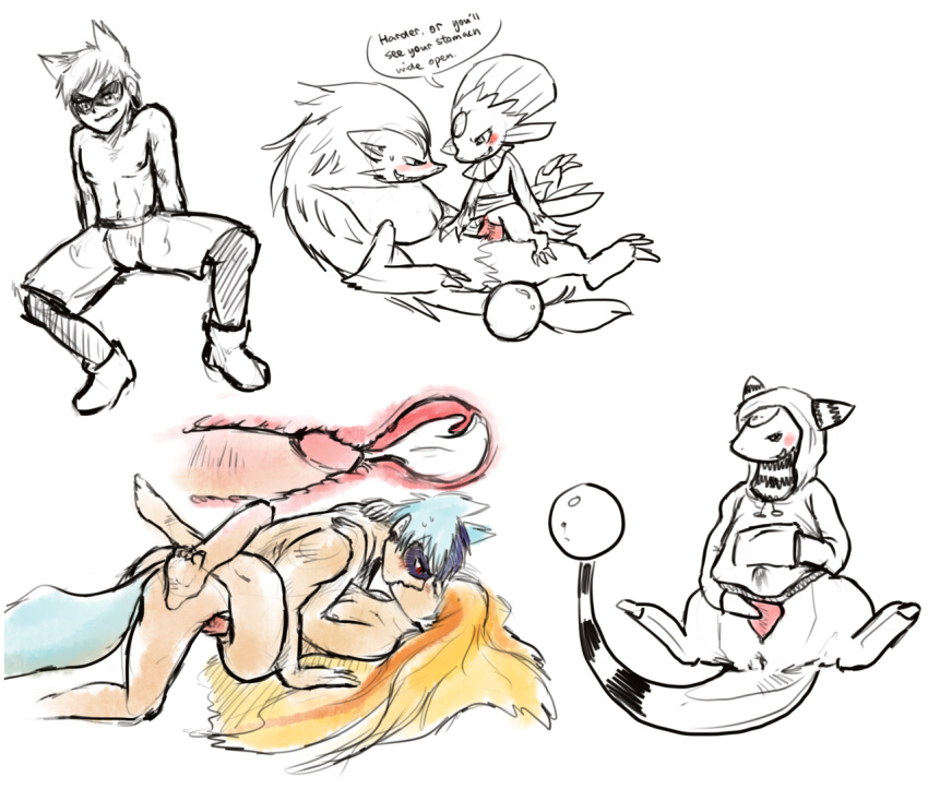 2012 ampharos female female_pokemon furry haychel hoodie human humanized male male/female male_pokemon male_pokemon/female_pokemon masturbation nintendo penetration pokemon pokemon_(species) riolu straight vaginal_penetration weavile zoroark