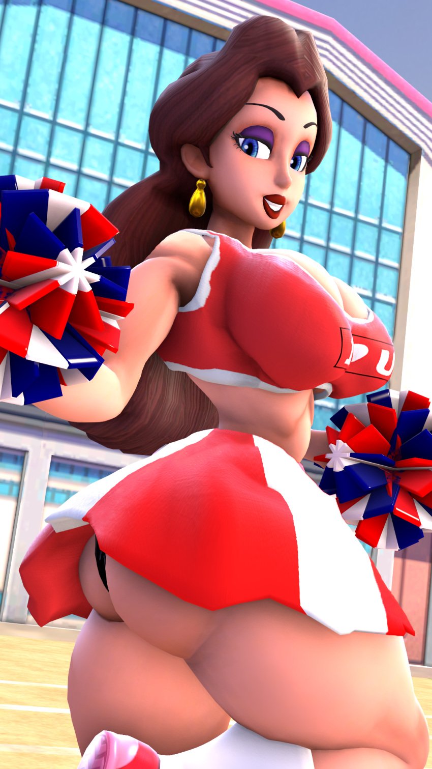 bluewyvern cheerleader cheerleader_outfit cute mario_(series) panties pauline pauline_(mario) twitter upskirt