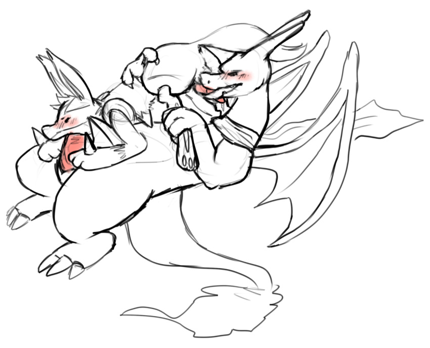 69 2012 anthro charizard feral furry gay haychel lucario male nintendo no_humans oral_sex pokemon pokemon_(species) sex