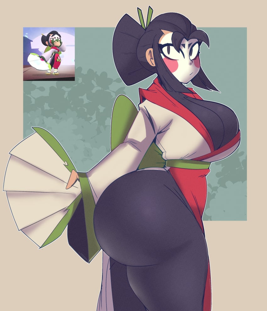 1girls asian asian_female ass ass_bigger_than_head big_ass big_breasts big_butt black_eyes black_hair bottom_heavy brawl_stars bubble_butt caked_up dark_hair face_paint fat_ass female garp_sand huge_ass hyper_ass kaze_(brawl_stars) large_ass large_breasts looking_at_viewer paag painted_face pawg ponytail round_ass solo solo_female solo_focus thick_thighs thunder_thighs tight_clothing venus_body video_games voluptuous voluptuous_female wide_hips