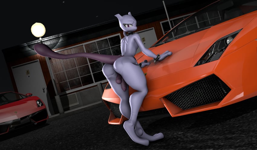 bracelet car crossed_arms exposed femboy generation_1_pokemon hyper_thighs legendary_pokemon mewtowo_(shadman) mewtwo naked_in_public necklace night nintendo pokemon pokemon_(species) purple_body purple_eyes sfm showing_ass showing_off solo source_filmmaker thick_ass thick_thighs