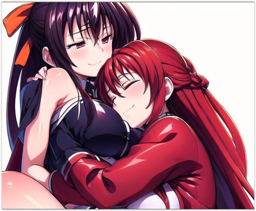 ai_generated akeno_himejima girl_on_girl high_school_dxd lesbian_couple rias_gremory yuri