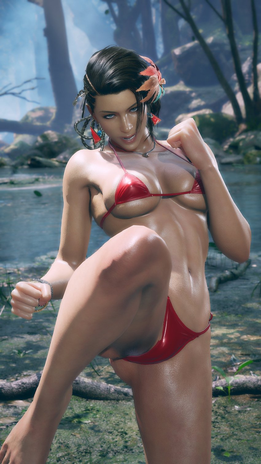 3d ass azucena_milagros_ortiz_castillo bandai_namco beach big_ass big_breasts breasts brown_eyes brown_hair curvy curvy_female curvy_figure dark-skinned_female dark_skin dolphin_shorts earrings erect_nipples hair_ornament huge_breasts latina medium_hair mod namco night_club peruvian peruvian_female pose seductive sex shaved_crotch standing sweat tanned tekken tekken_8 thick_thighs video_game_character voluptuous voluptuous_female wide_hips