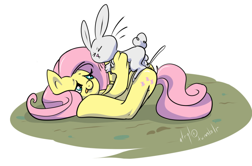 angel_bunny atryl digital_media_(artwork) fluttershy_(mlp) friendship_is_magic my_little_pony smooth_skin tagme