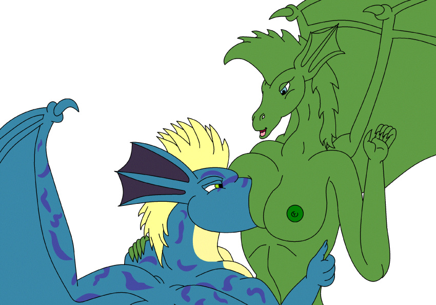 animated anthro blue breasts bugboy1 dragon furry green nipples nude nursing scalie skyfire01 thirdspace tongue