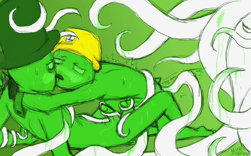 2012 2boys alien alien_boy alien_humanoid anal artist_signature blushing cuddling die_(homestuck) gay green_skin homestuck horrorterrors humanoid intimate itchy_(homestuck) kissing ms_paint_adventures nursetiger romantic sweat tagme tentacle_sex tentacles tentacles_everywhere tentacles_on_male the_felt tremble_spikes trembling yaoi