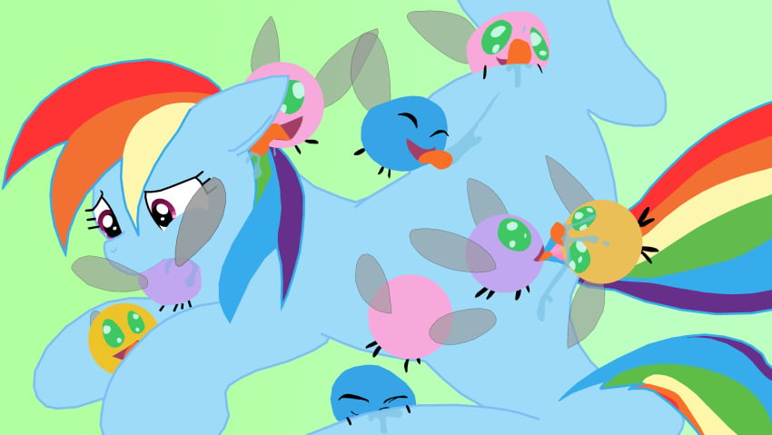 friendship_is_magic haiku just4fun my_little_pony parasprite_(mlp) rainbow_dash_(mlp) smooth_skin