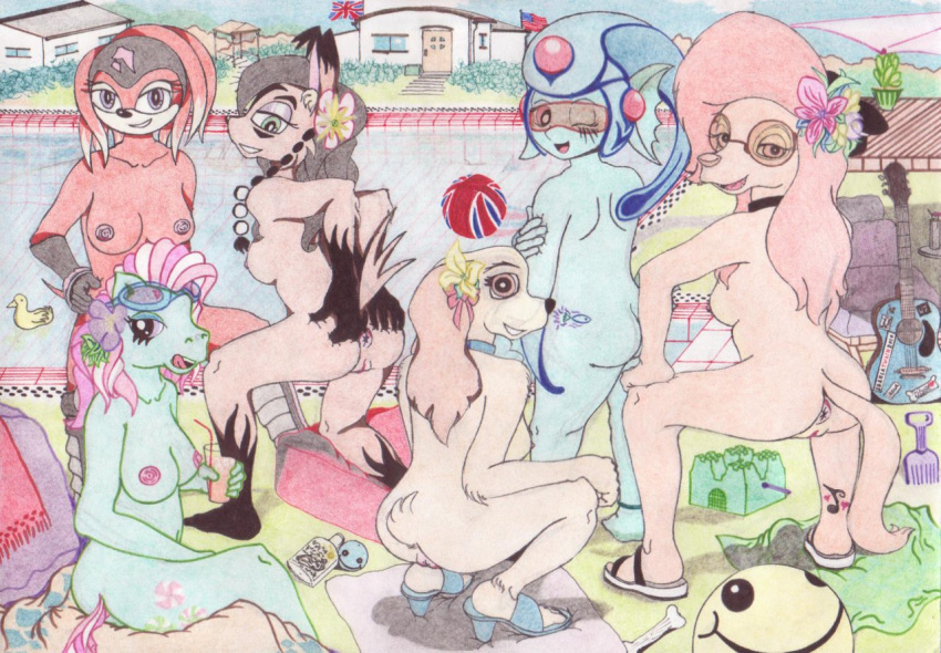 2d a_very_pony_place anthro anthrofied crossover digimon disney dixie_(fox_and_the_hound) furry furry_female furry_only lady_(lady_and_the_tramp) lady_and_the_tramp liquiddookie-05 minty_(g3) my_little_pony nicole_the_lynx nipples ranamon shade_the_echidna sonic_(series) the_fox_and_the_hound the_fox_and_the_hound_2