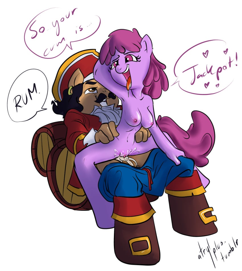 atryl berry_punch_(mlp) breasts captain_morgan friendship_is_magic my_little_pony nipples smooth_skin vagina