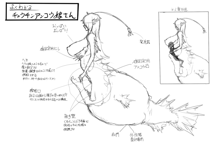 angler_fish big_breasts bioluminescence breasts female glowing hair human human_being_bizarre interspecies mermaid monster monster_girl penetration penis size_difference taur vaginal_penetration vore white_hair