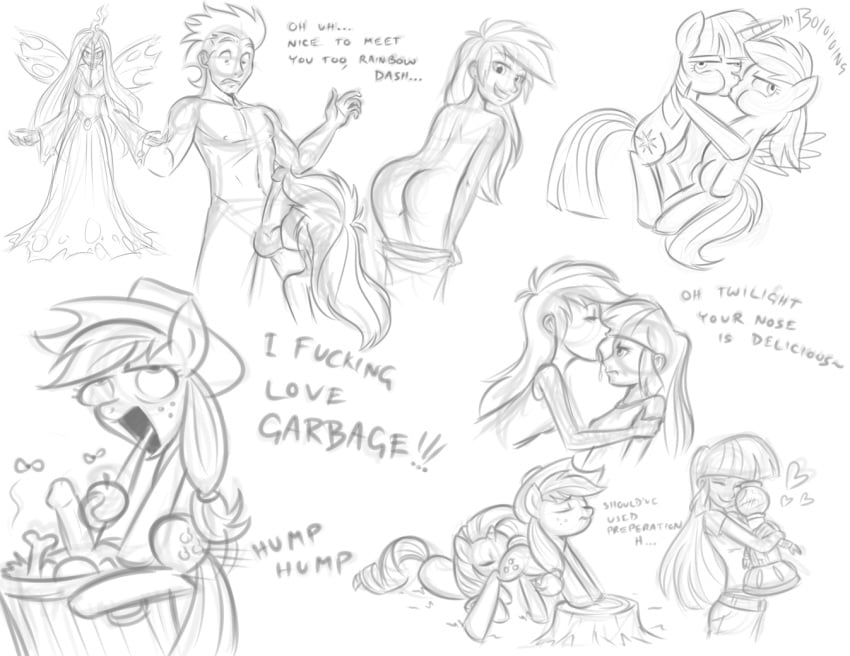 applejack_(mlp) crossover friendship_is_magic humanized megasweet mst3k my_little_pony mystery_science_theater_3000 queen_chrysalis_(mlp) rainbow_dash_(mlp) rarity_(mlp) sketch smooth_skin soarin_(mlp) tom_servo twilight_sparkle_(mlp) wonderbolts_(mlp)