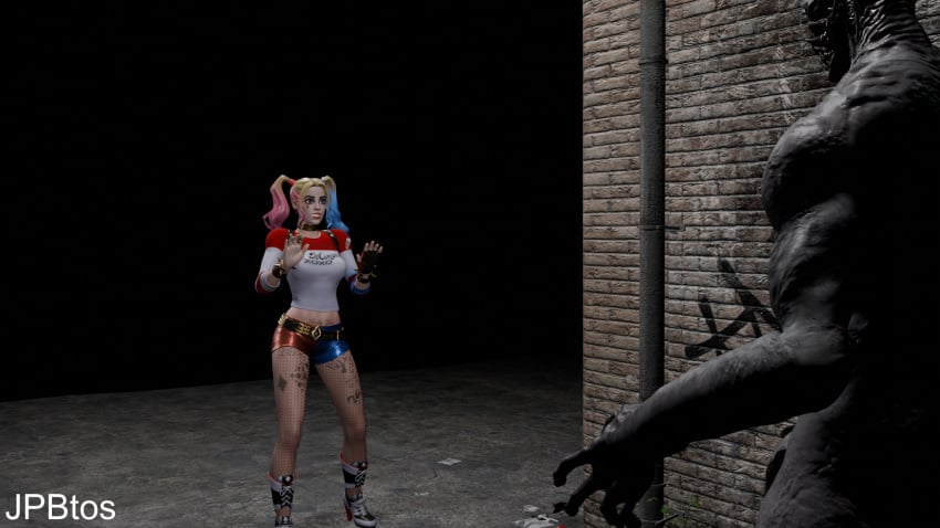 1girls 3d batman_(series) big_ass big_butt big_cock clothed clothed_female clothing dc dc_comics fortnite fortnite:_battle_royale fully_clothed fully_clothed_female harley_quinn harley_quinn_(fortnite) jpbtos male monster multicolored_hair penis regenerator resident_evil suicide_squad suicide_squad_(2016)