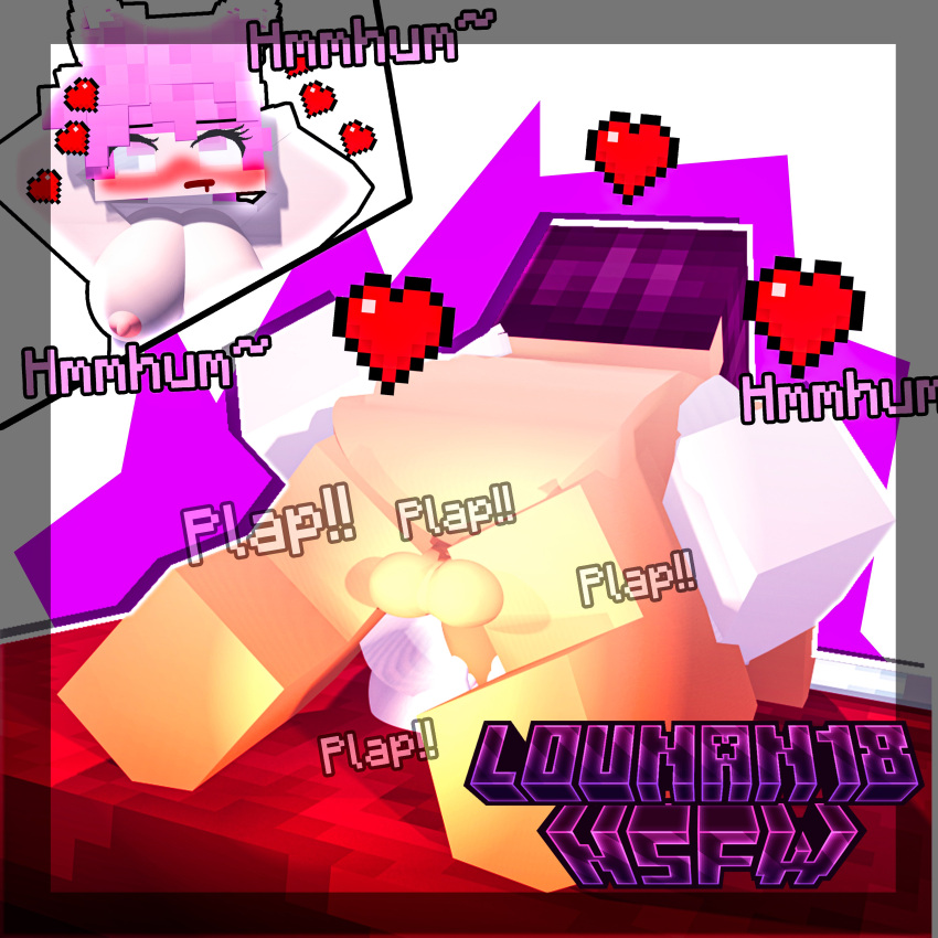 1boy 1girls 3d big_breasts big_penis blush completely_nude completely_nude_female lounan18 mine-imator minecraft mizuki_(mymizukid) naked penis pink_ears pink_eyes pink_hair pussy pussy_juice sex tagme