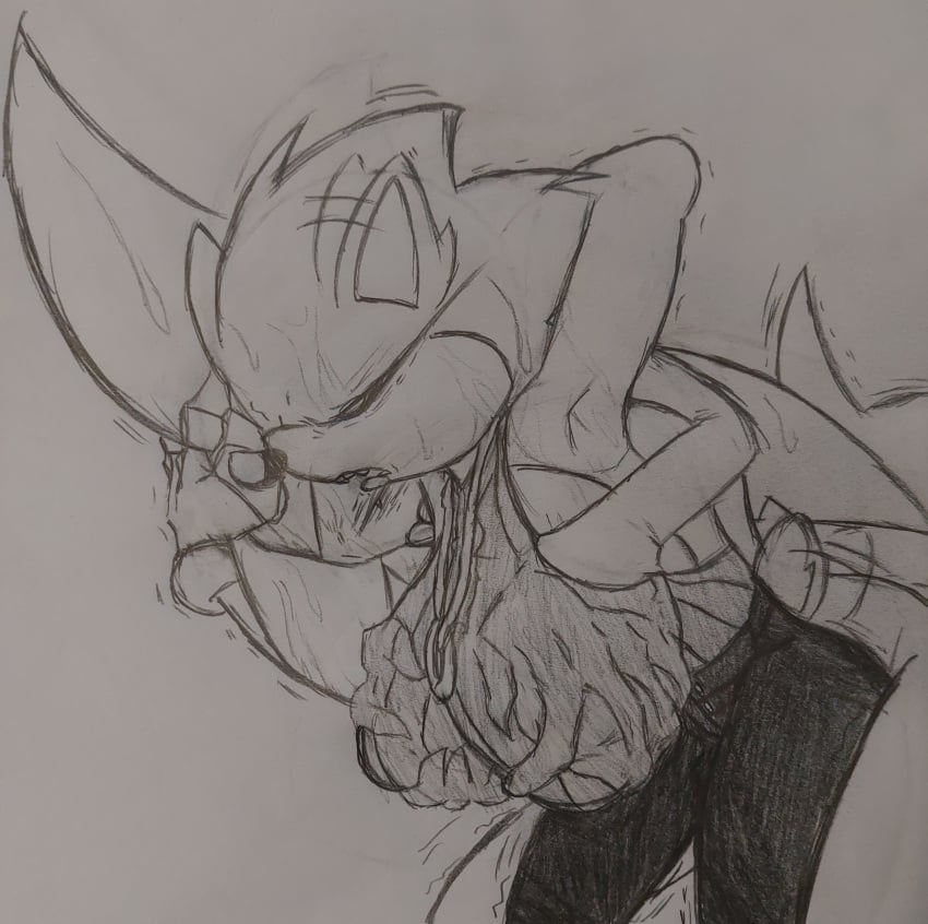 grabbing_from_behind mayday_(negativesymptom) negativesymptom_(artist) paper_drawing sonic.exe