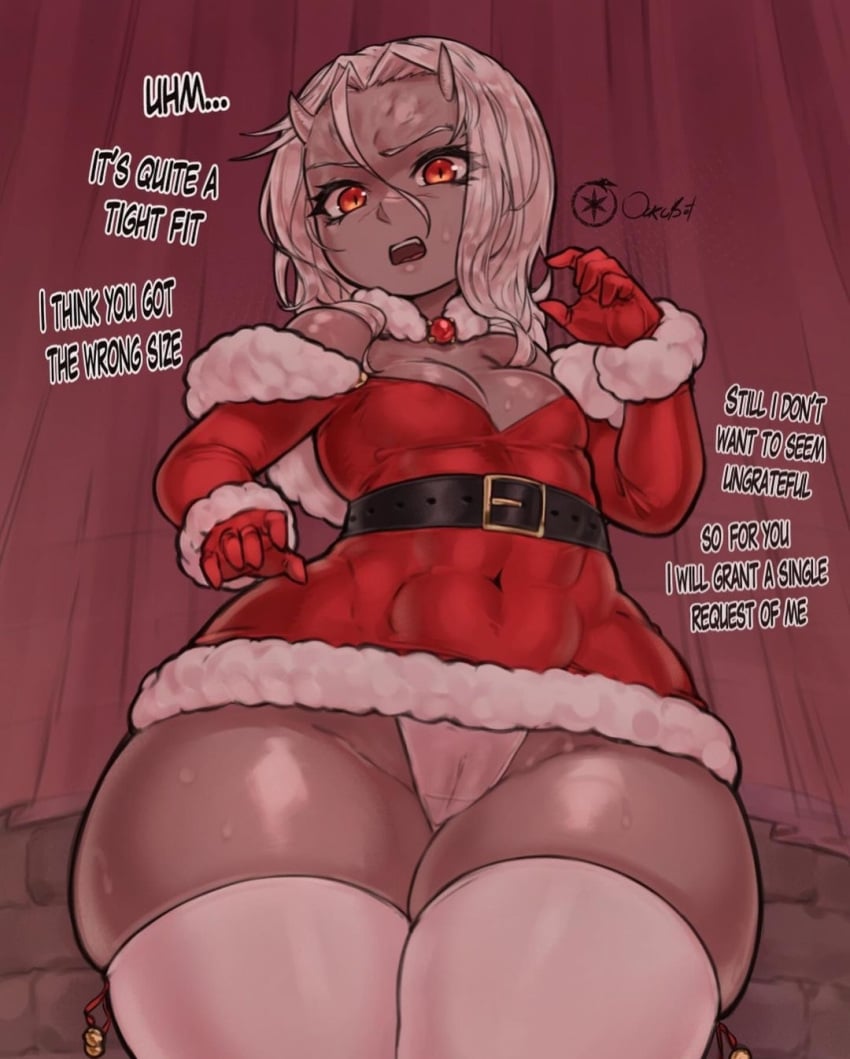 1girls bottom_heavy calamitas calamity_mod child_bearing_hips fat_ass female female_only huge_ass ourobot pantyshot pantyshot_(standing) santa_costume skin_tight small_clothes terraria thick_ass thick_thighs tight_clothing upskirt