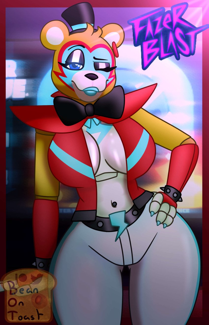 anthro beanontoast bear_girl big_breasts clothing female female_only five_nights_at_freddy's five_nights_at_freddy's:_security_breach glamrock_freddy_(fnaf) rockstar_puppet_(artist) rule_63