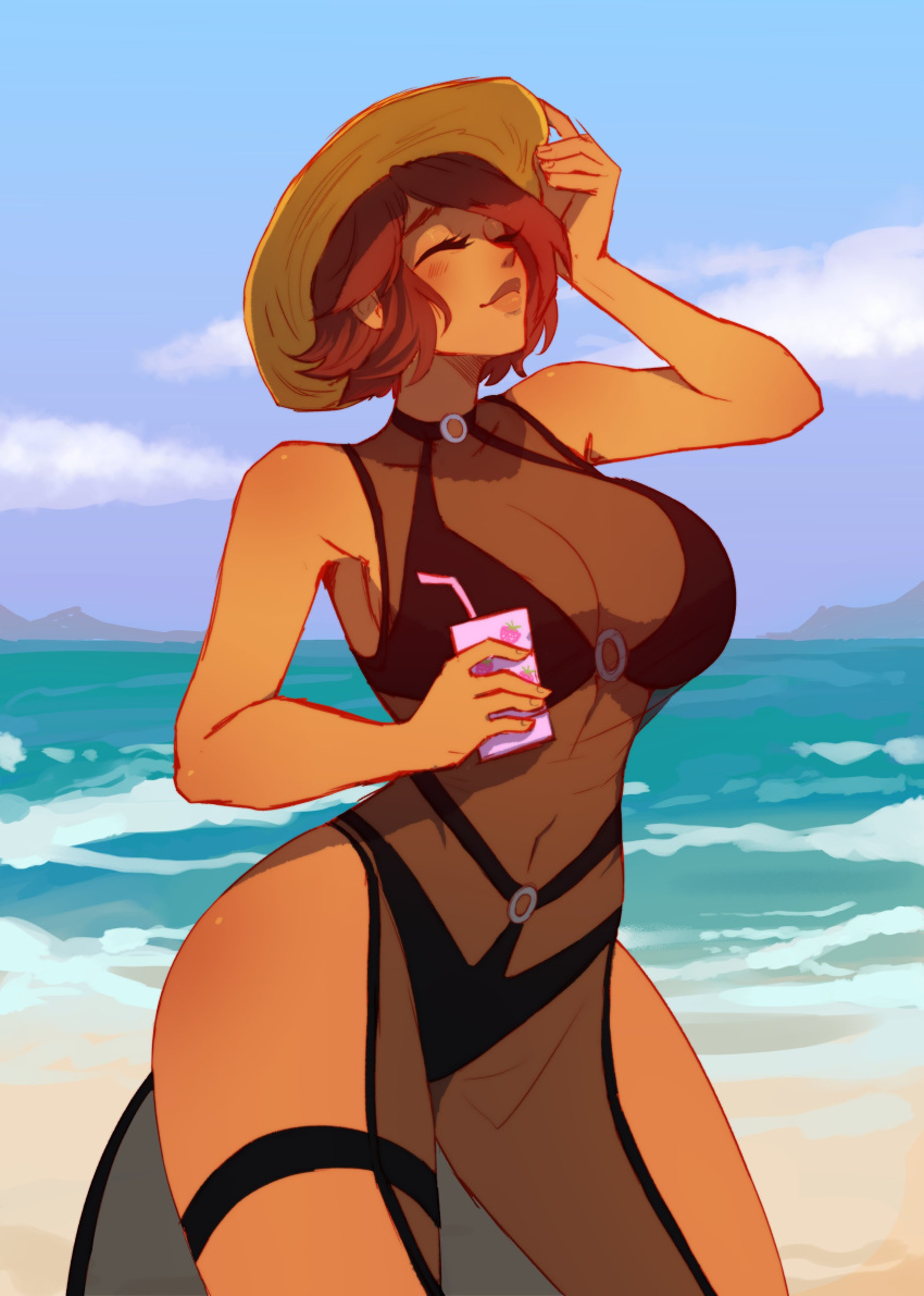 beach big_breasts brawlhalla cassidy_(brawlhalla) eirlys female female_only