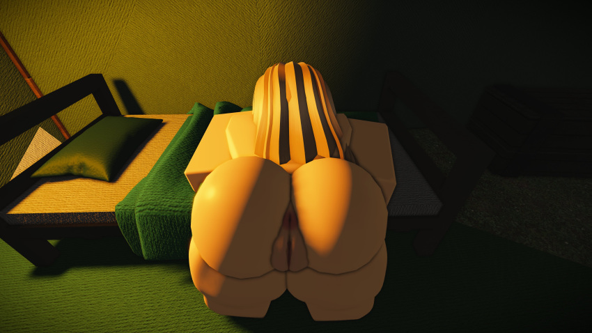 1girls 3d anus ass ass_focus bed before_sex bending_over blonde_hair naked original_character patatrr34 pussy roblox robloxian self_upload solo tagme vagina