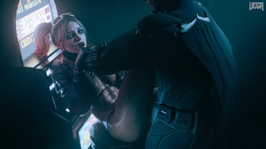 3d abs batman batman:_arkham_origins batman_(series) batquinn breasts choking dc dc_comics eyeless_male female harley_quinn harley_quinn_(injustice) injustice_2 male netherrealm_studios project_vega sex tagme vaginal_penetration