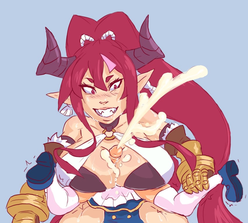 1futa 1girls big_breasts big_penis breasts cat_girl clothed clothing cum disgaea disgaea_7 ejaculation ejaculation_between_breasts erection female female_focus femdom futa_on_female futanari higan_zesshosai human large_breasts light-skinned_female light-skinned_futanari light_skin long_hair mostly_nude nippon_ichi_software orgasm paizuri paizuri_under_clothes partially_clothed penis pirilika skindentation thighhighs ungulatr