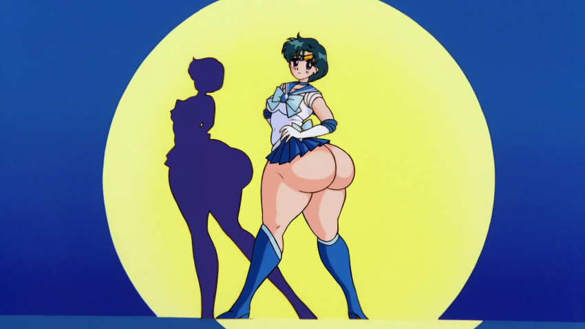 1girls 2024 accurate_art_style ami_mizuno ass big_ass big_butt big_thighs bishoujo_senshi_sailor_moon blue_eyes bubble_ass bubble_butt chet_rippo clothing dat_ass dumptruck_ass edit female gloves gold_headwear gold_jewelry gold_tiara hands_on_hips heel_boots heels huge_ass huge_butt ribbon sailor_mercury screencap screencap_redraw screenshot screenshot_edit shadow short_hair skirt thick_ass thighs white_skin