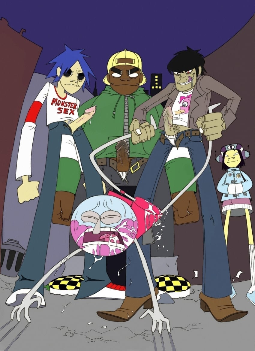 2d_(gorillaz) benson bukkake crossover cum fantasydemon friendship_is_magic gangbang gay gorillaz murdoc_niccals my_little_pony noodle_(gorillaz) penis pinkie_pie_(mlp) rape regular_show russel_hobbs straight_hair yaoi