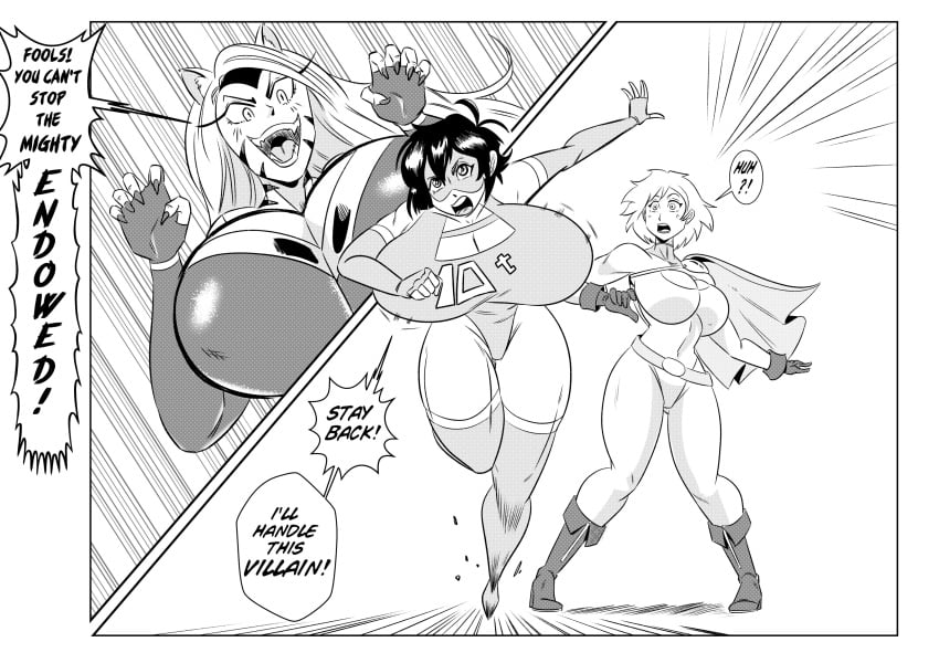 10t 3girls big_breasts breasts crossover dc dc_comics gigantic_breasts glassfish huge_breasts hyper_breasts karen_starr mighty_endowed my_hero_academia power_girl superman_(series) tagme young_justice