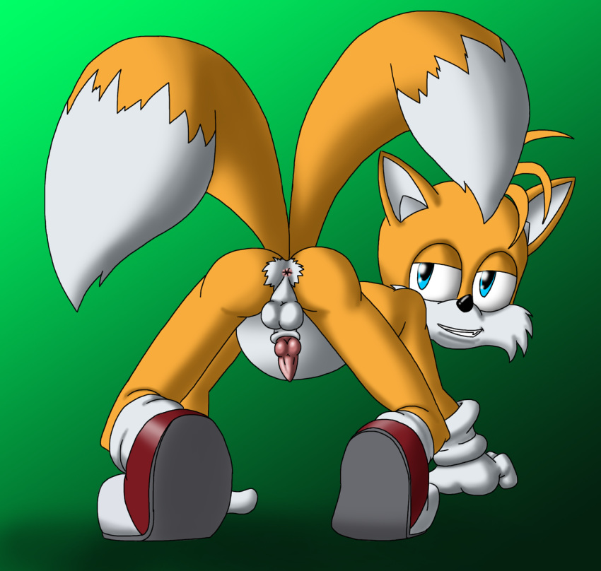 anthro back_view cobra_mcjingleballs color fox fur furry furry_tail male male_only multiple_tails sega solo sonic_(series) sonic_team sonic_the_hedgehog_(series) sonic_the_hedgehog_2 tail tails